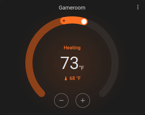 Post upgrade thermostat card with no HVAC controls.
